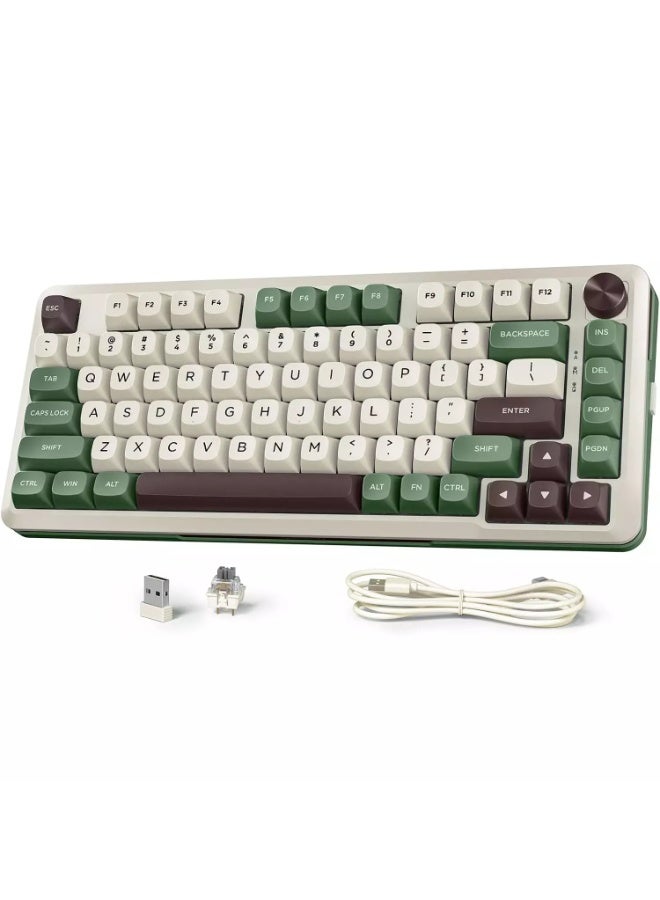 REDRAGON K681CGC Cyrus Pro RGB Mechanical Keyboard – 75% Layout, Tri-Mode Wireless & Wired (Bluetooth / 2.4GHz / USB-C), Gasket Mount, Hot-Swappable Switches, Multi-Function Knob, English Layout Only - Image 1